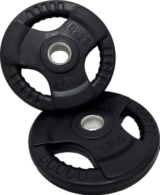 SRIDAYA 2.5 kg Pair of 2.5 Kg Rubber Coated Cast Iron Plates (2.5Kg x 2 = 5Kg) Home Gym Combo