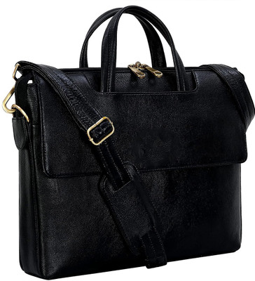 RICHSIGN LEATHER ACCESSORRIES Men & Women Black Shoulder Bag