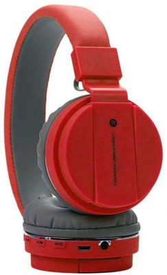 Worricow Best Arrival Wireless Bluetooth SH-12 High Bass Headphone Bluetooth Gaming(Red, On the Ear)