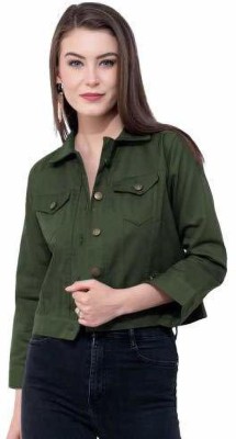 SAMAN FASHION WEAR 3/4th Sleeve Solid Women Denim Jacket
