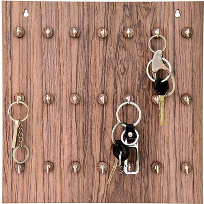 jai shree shyam collection Premium Key Chain Hanging Board/Wall Hanging Key Holder- 21 Hooks all staf rooms keys hooks holder Wood Key Holder(21 Hooks, Brown)