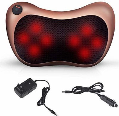 HBD SALES A47 Back and Body Cushion Massager with Strong Deep Kneading nodes for Back, Neck, Shoulders Muscle Pain Relief and Massager, Relax Rolling Balls Massage, Electric Home Car Pillow, Travel Massage Pillow Massager(Brown)