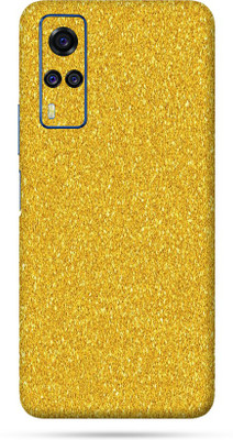 OggyBaba Vivo Y51A, Phone Back side Protector and Camera Protector Mobile Skin(Ultra Super Golden Glitter Skin Matte Finish)