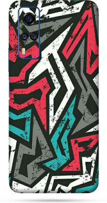 OggyBaba Vivo Y51A, Phone Back side Protector and Camera Protector Mobile Skin(Ultra Super Abstract Mad Angles Skin Matte Finish)