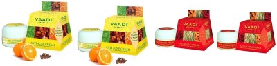 VAADI HERBALS Anti Acne Cream, Clove and Neem Extract, 30gx2 (60 g)+ Anti-Ageing Cream - Almond, Wheatgerm Oil & Rose (30 gms x2) (60 g) total 120gm(120 g)