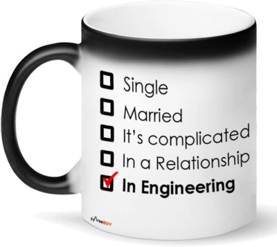 FirseBUY Engineer Magic - Unique Funny Idea, Engineering Relationship Status Printed Ceramic Coffee Mug(325 ml)