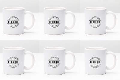 BE UNIQUE Premium Quality Pack of 6 Ceramic Coffee Mug(330 ml, Pack of 6)