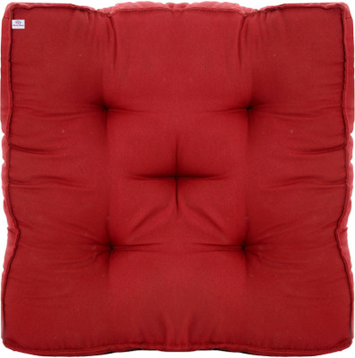 Heart Home Microfibre Solid Chair Pad Pack of 1(Maroon)