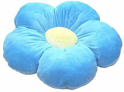 Peach Cuddle Round Microfibre Solid Floor Cushion Pack of 1(Blue)