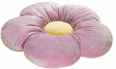 Peach Cuddle Round Microfibre Solid Floor Cushion Pack of 1(Purple)