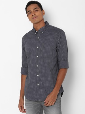 American Eagle Outfitters Men Polka Print Casual Grey Shirt