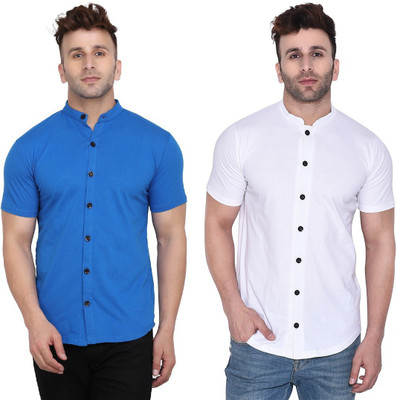 Lawful Casual Men Solid Casual Multicolor Shirt(Pack of 2)