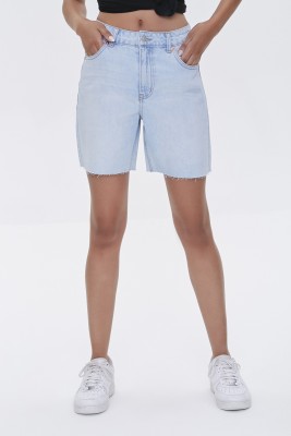 FOREVER 21 Solid Women Blue Denim Shorts