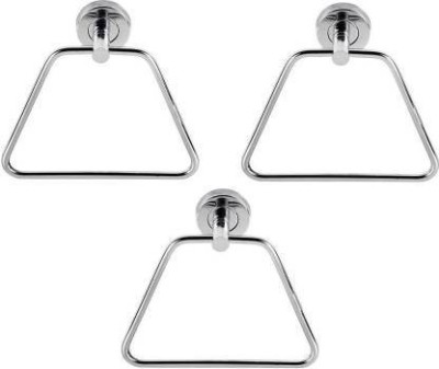 mannu by pinnu Mart Stainless Steel Triangle Shape Wall Mounted Towel Ring, Towel Holder, Towel Hanger (Pack of 3) Silver Towel Holder (Steel) silver Towel Holder(Steel)