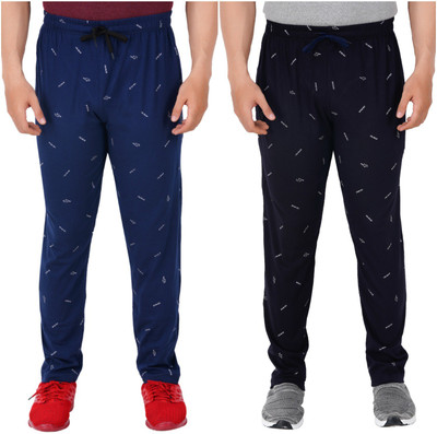 Guide Printed Men Dark Blue, Blue Track Pants