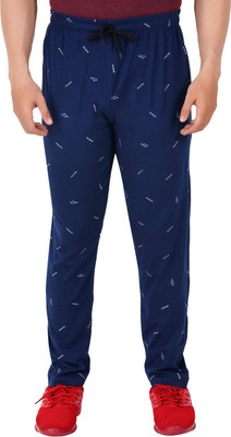 Guide Printed Men Blue Track Pants