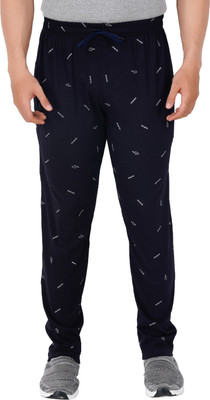 Guide Printed Men Dark Blue Track Pants