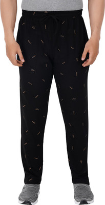 Guide Printed Men Black Track Pants
