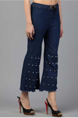 Bhatla Enterprise Flared Women Dark Blue Trousers