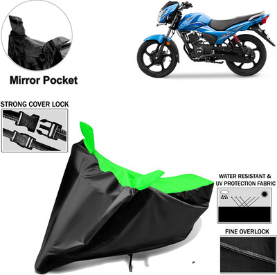 Rhtdm Two Wheeler Cover for TVS(Victor GLX, Black, Green)
