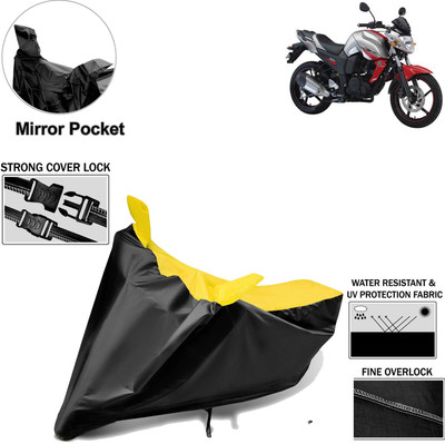 aksmit Two Wheeler Cover for Yamaha(FZ-S, Black, Yellow)