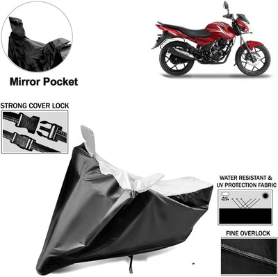 Rhtdm Two Wheeler Cover for Bajaj(Discover 150 s, Black, Silver)
