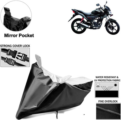 aksmit Two Wheeler Cover for Honda(CB Twister, Black, Silver)