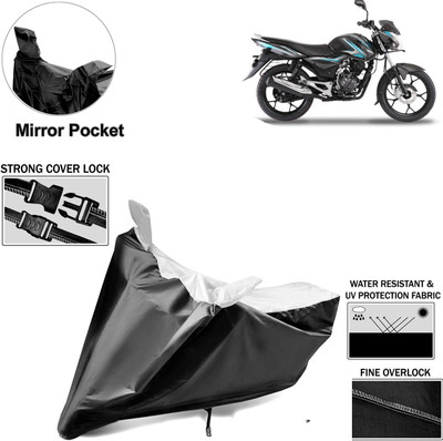 Rhtdm Two Wheeler Cover for Bajaj(Discover 100 DTS-i, Black, Silver)