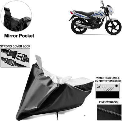 Rhtdm Two Wheeler Cover for TVS(Star Sport, Black, Silver)