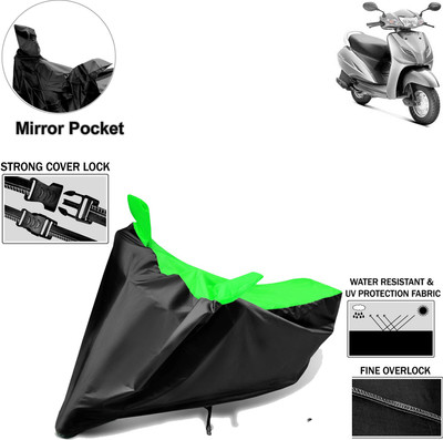 Rhtdm Two Wheeler Cover for Honda(Activa 3G, Black, Green)