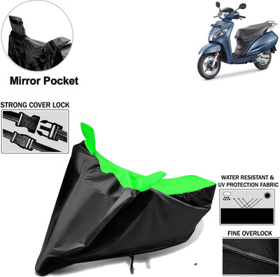 Rhtdm Two Wheeler Cover for Honda(Activa 125, Black, Green)