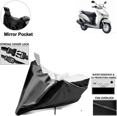 aksmit Two Wheeler Cover for Yamaha(Alpha, Black, Silver)