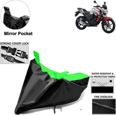 aksmit Two Wheeler Cover for Yamaha(FZ-S, Black, Green)