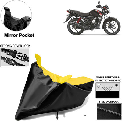 aksmit Two Wheeler Cover for Suzuki(Sling Shot Plus, Black, Yellow)