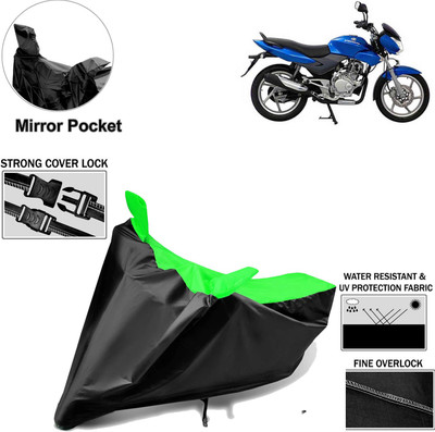 Rhtdm Two Wheeler Cover for Bajaj(DTS-i, Black, Green)