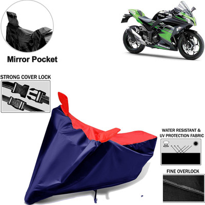 aksmit Two Wheeler Cover for Kawasaki(Ninja, Black, Red)