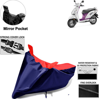 aksmit Two Wheeler Cover for Honda(Activa i, Black, Red)