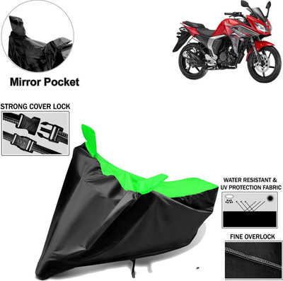 aksmit Two Wheeler Cover for Yamaha(R15 s, Black, Green)