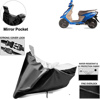 aksmit Two Wheeler Cover for TVS(Zest, Black, Silver)
