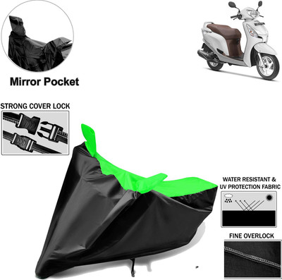 Rhtdm Two Wheeler Cover for Honda(Aviator, Black, Green)