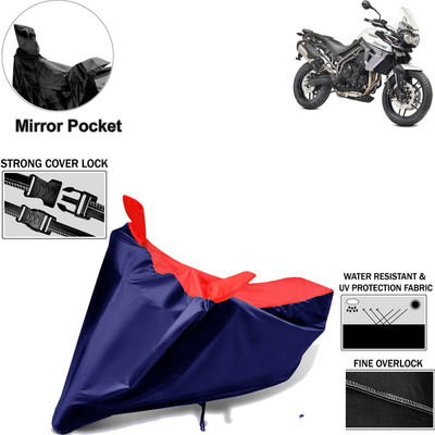 Rhtdm Two Wheeler Cover for Triumph(Tiger 800 XR, Black, Red)