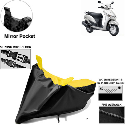 aksmit Two Wheeler Cover for Yamaha(Alpha, Black, Yellow)