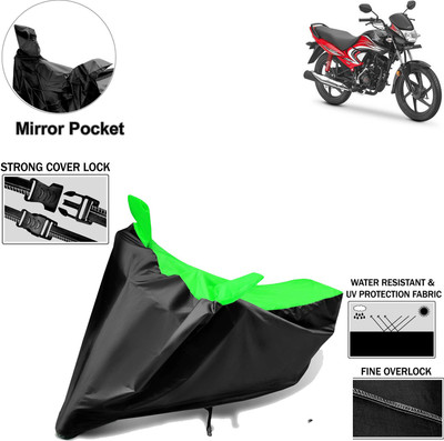 aksmit Two Wheeler Cover for Honda(Dream Yuga, Black, Green)