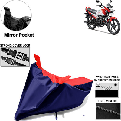 Rhtdm Two Wheeler Cover for Hero(Splendor I Smart, Black, Red)