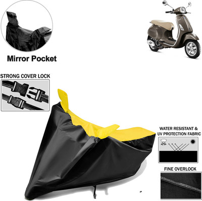 aksmit Two Wheeler Cover for Piaggio(Vespa SXL, Black, Yellow)