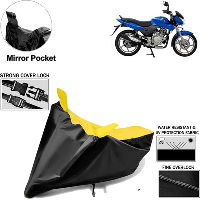 aksmit Two Wheeler Cover for Bajaj(DTS-i, Black, Yellow)