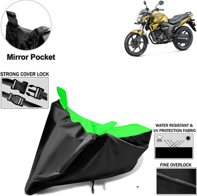 Rhtdm Two Wheeler Cover for Honda(CB Trigger, Black, Green)