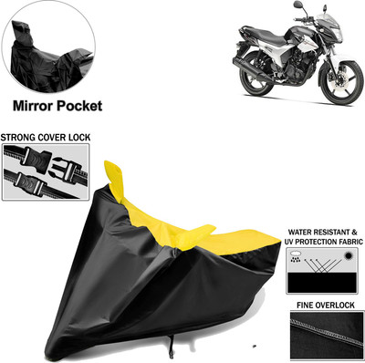 aksmit Two Wheeler Cover for Yamaha(SZ R, Black, Yellow)