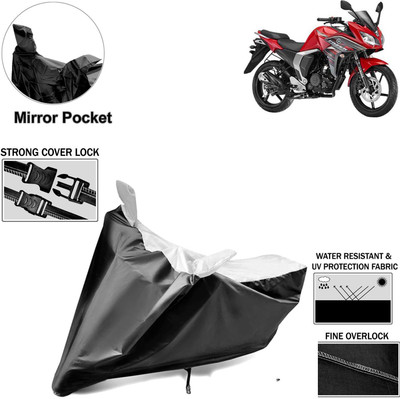 Rhtdm Two Wheeler Cover for Yamaha(R15 s, Black, Silver)
