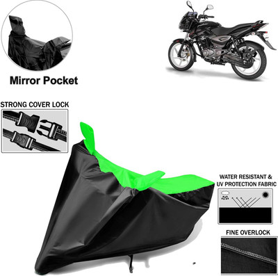 Rhtdm Two Wheeler Cover for Bajaj(Pulsar 150 DTS-i, Black, Green)
